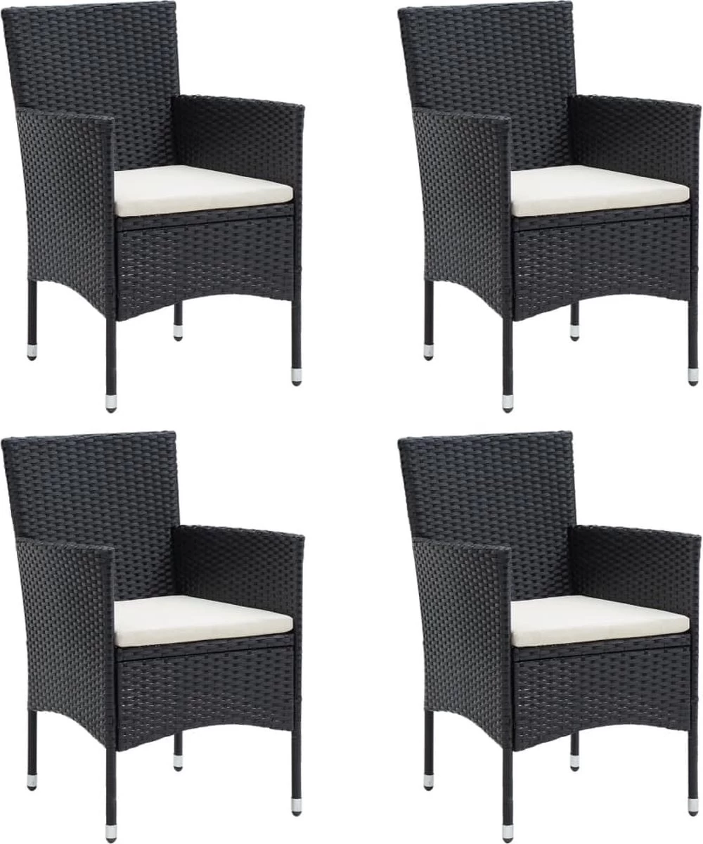 VidaXL 5-delige Tuinset Met Kussens Zwart 11 VidaXL 5-delige Tuinset Met Kussens Zwart - Afbeelding 9