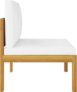 Decoways - 5-delige Loungeset Met Kussens Massief Acaciahout Crèmekleurig -Tuinmeubel Verkoop 1001x1200