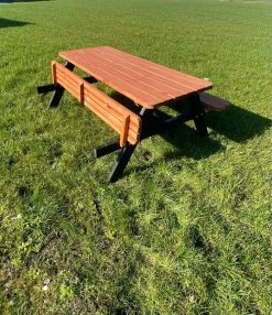 Goedkopepicknicktafels.nl | Zwart Bruine XL Picknicktafel Bruno | Tuintafel 6 Persoons | Bruin Zwart Gespoten Gedroogd Grenen Hout! -Tuinmeubel Verkoop 1036x1200