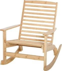 Outsunny Tuin Schommelstoel, Relaxstoel, Tuinstoel, Bamboe Multiplex Naturel 84A-171 -Tuinmeubel Verkoop 1037x1200