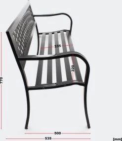 Tuinbank - Marijke -Tuinbankje - Tuinbank Metaal - Tuinbank Hout - Weersbestendig - 126 X 53 X 77 Cm -Tuinmeubel Verkoop 1045x1200