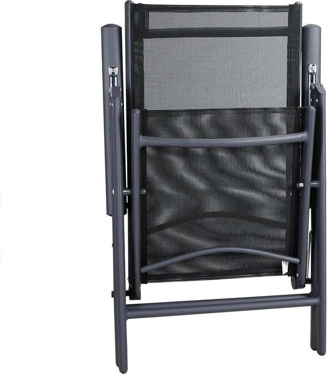 Tuinset 4 + 1 Klapstoelen Tuintafel – Aluminium 80x80cm - Grijs 19 Tuinset 4 + 1 Klapstoelen Tuintafel – Aluminium 80x80cm - Grijs - Afbeelding 17