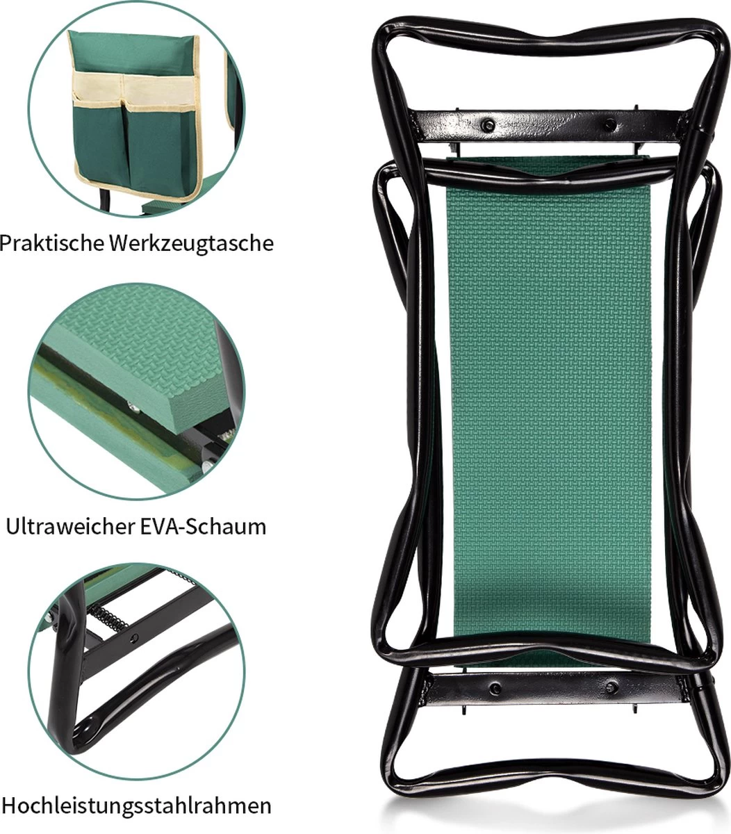 Uten - Kniebankje Tuin - Knie Steun - Tuinkruk Inklapbaar - Kniesteun Tuinieren - Kniekussen - Tot 150 Kg - Groen 7 Uten - Kniebankje Tuin - Knie Steun - Tuinkruk Inklapbaar - Kniesteun Tuinieren - Kniekussen - Tot 150 Kg - Groen - Afbeelding 5