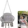 Vita5 Macramé Hangstoel - Voor Binnen En Buiten - Zonder Standaard - Incl. Kussen, Boekenvak En Beschermhoes - Tot 150kg - Grijs 1 Vita5 Macramé Hangstoel - Voor Binnen En Buiten - Zonder Standaard - Incl. Kussen, Boekenvak En Beschermhoes - Tot 150kg - Grijs -Tuinmeubel Verkoop 1053x1200