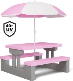 Spielwerk Kinder Tuinset – Incl. Parasol UV-bescherming - Roze Grijs -Tuinmeubel Verkoop 1069x1200 4