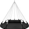 Hangnest Voor Binnen & Buiten. Met Groot En Dik Kussen Voor Volwassenen & Kinderen. Belastbaar Tot 125 Kg. VITA5 (Zwart) -Tuinmeubel Verkoop 1072x1200