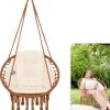 Vita5 Macramé Hangstoel - Voor Binnen En Buiten - Zonder Standaard - Incl. Kussen, Boekenvak En Beschermhoes - Tot 150kg - Bruin/Beige -Tuinmeubel Verkoop 1080x1200