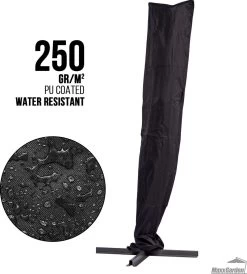 MaxxGarden Parasolhoes - Afdekhoes Voor Zweefparasol - Beschermhoes - 200-400 Cm - Met Rits En Trekkoord - Zwart -Tuinmeubel Verkoop 1081x1200
