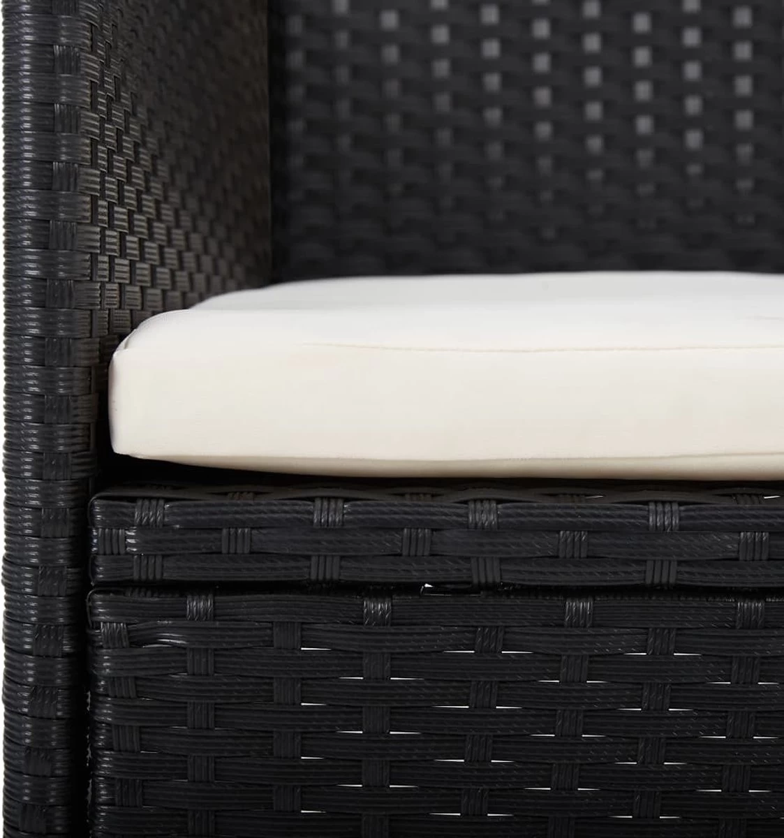 VidaXL 5-delige Tuinset Met Kussens Zwart 8 VidaXL 5-delige Tuinset Met Kussens Zwart - Afbeelding 6