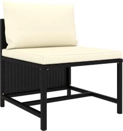 VidaXL 4-delige Loungeset Met Kussens Poly Rattan Zwart -Tuinmeubel Verkoop 1126x1200