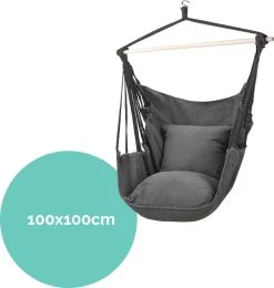 Hangmat Stoel - Hangstoel Voor Binnen Of Buiten - Incl. 2 Kussens - Zwart/Grijs Antraciet 10 Hangmat Stoel - Hangstoel Voor Binnen Of Buiten - Incl. 2 Kussens - Zwart/Grijs Antraciet -Tuinmeubel Verkoop 1141x1200