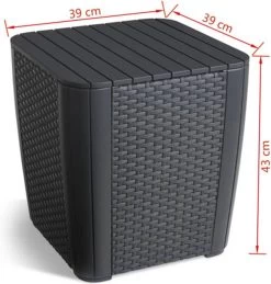 ALLIBERT Keter Luzon Opbergtafel - 39x39x43cm - Donkergrijs -Tuinmeubel Verkoop 1144x1200 1