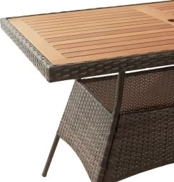 Teamson Home 5-Delig Diningset - Tuinset - Tuinmeubelen - Tafel En 4 Stoelen - Voor Maximaal 4 Personen - Massief Houten Tafelblad - Bruin - 244 X 132 X 84 (cm) -Tuinmeubel Verkoop 1145x1200 2