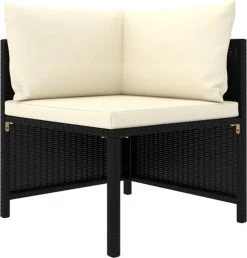 VidaXL 4-delige Loungeset Met Kussens Poly Rattan Zwart -Tuinmeubel Verkoop 1148x1200