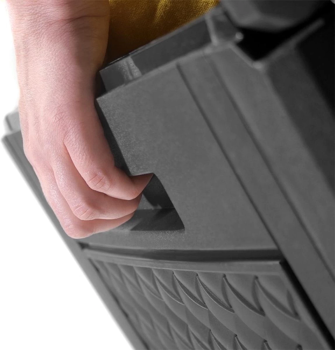 Opbergbox 310L UV-Bestendig Weerbestendig Wielen Tuinbox Rotan-look Antraciet 17 Opbergbox 310L UV-Bestendig Weerbestendig Wielen Tuinbox Rotan-look Antraciet - Afbeelding 15