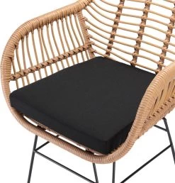 Casaria Tuinset Bali 3 Delig – 1 Tafel/2 Stoelen – Naturel Zwart -Tuinmeubel Verkoop 1149x1200 5