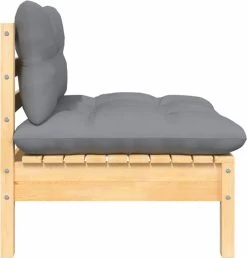 VidaXL 3-delige Loungeset Met Grijze Kussens Massief Grenenhout -Tuinmeubel Verkoop 1150x1200 2