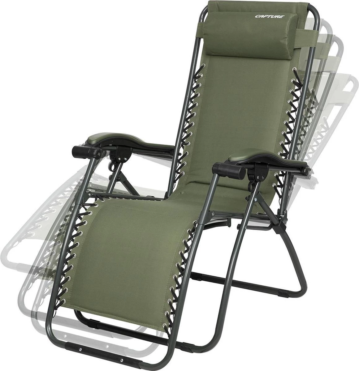 Capture Outdoor, Opklapbare Luxe Ligstoel "Relax RZ-1", Verstelbare Rugleuning, Luxe Armleuningen, Opgespannen Gevoerd Doek, Afneembaar Kussen, … 9 Capture Outdoor, Opklapbare Luxe Ligstoel "Relax RZ-1", Verstelbare Rugleuning, Luxe Armleuningen, Opgespannen Gevoerd Doek, Afneembaar Kussen, … - Afbeelding 7