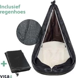 Vita5 Macramé Hangstoel - Voor Binnen En Buiten - Zonder Standaard - Incl. Kussen, Boekenvak En Beschermhoes - Tot 150kg - Beige -Tuinmeubel Verkoop 1171x1200