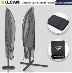 Volcan Parasolhoes Voor Zweefparasol - Tot 300cm - Waterdicht - Oxford 420D - Met Rits, Trekkoord En Stok - Zwart 17 Volcan Parasolhoes Voor Zweefparasol - Tot 300cm - Waterdicht - Oxford 420D - Met Rits, Trekkoord En Stok - Zwart -Tuinmeubel Verkoop 1174x1200 1
