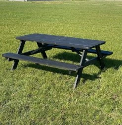 Goedkopepicknicktafels.nl | Zwarte XL Picknicktafel | Tuintafel 6 Persoons | Zwart Gespoten Gedroogd Grenen Hout! -Tuinmeubel Verkoop 1177x1200 2