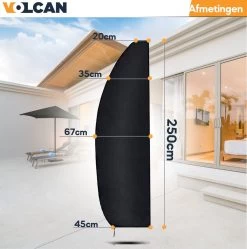 Volcan Parasolhoes Voor Zweefparasol - Tot 300cm - Waterdicht - Oxford 420D - Met Rits, Trekkoord En Stok - Zwart 16 Volcan Parasolhoes Voor Zweefparasol - Tot 300cm - Waterdicht - Oxford 420D - Met Rits, Trekkoord En Stok - Zwart -Tuinmeubel Verkoop 1190x1200 8