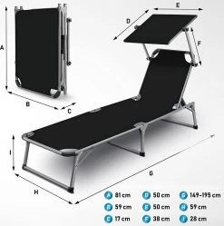Sens Design Zonnebed - Ligbed Inklapbaar Met Zonneklep - Zwart -Tuinmeubel Verkoop 1191x1200 3