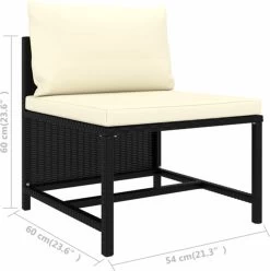 VidaXL 4-delige Loungeset Met Kussens Poly Rattan Zwart -Tuinmeubel Verkoop 1194x1200 1