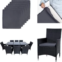 Tectake - Tuinmeubelset - 8 Persoons - Zwart 15 Tectake - Tuinmeubelset - 8 Persoons - Zwart -Tuinmeubel Verkoop 1194x1200 5