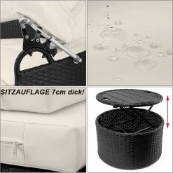 Casaria Polyrattan Zonne-Eiland Ø185cm – Incl. Kussens - Zwart Crème 38 Casaria Polyrattan Zonne-Eiland Ø185cm – Incl. Kussens - Zwart Crème -Tuinmeubel Verkoop 1198x1200 10