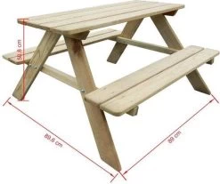 MaxxGarden Kinder Picknicktafel - 90x79x50cm - Hout -Tuinmeubel Verkoop 1200x1004 1