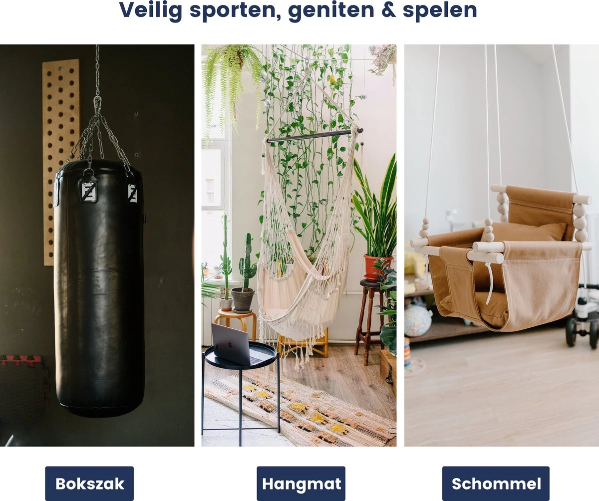 Plafondhaak - Ophangen Bokszak, Schommel En Hangstoel - Ophangsysteem - Ophanghaak - Plafondbeugel - RVS – 500kg Tilgewicht 4 Plafondhaak - Ophangen Bokszak, Schommel En Hangstoel - Ophangsysteem - Ophanghaak - Plafondbeugel - RVS – 500kg Tilgewicht - Afbeelding 2