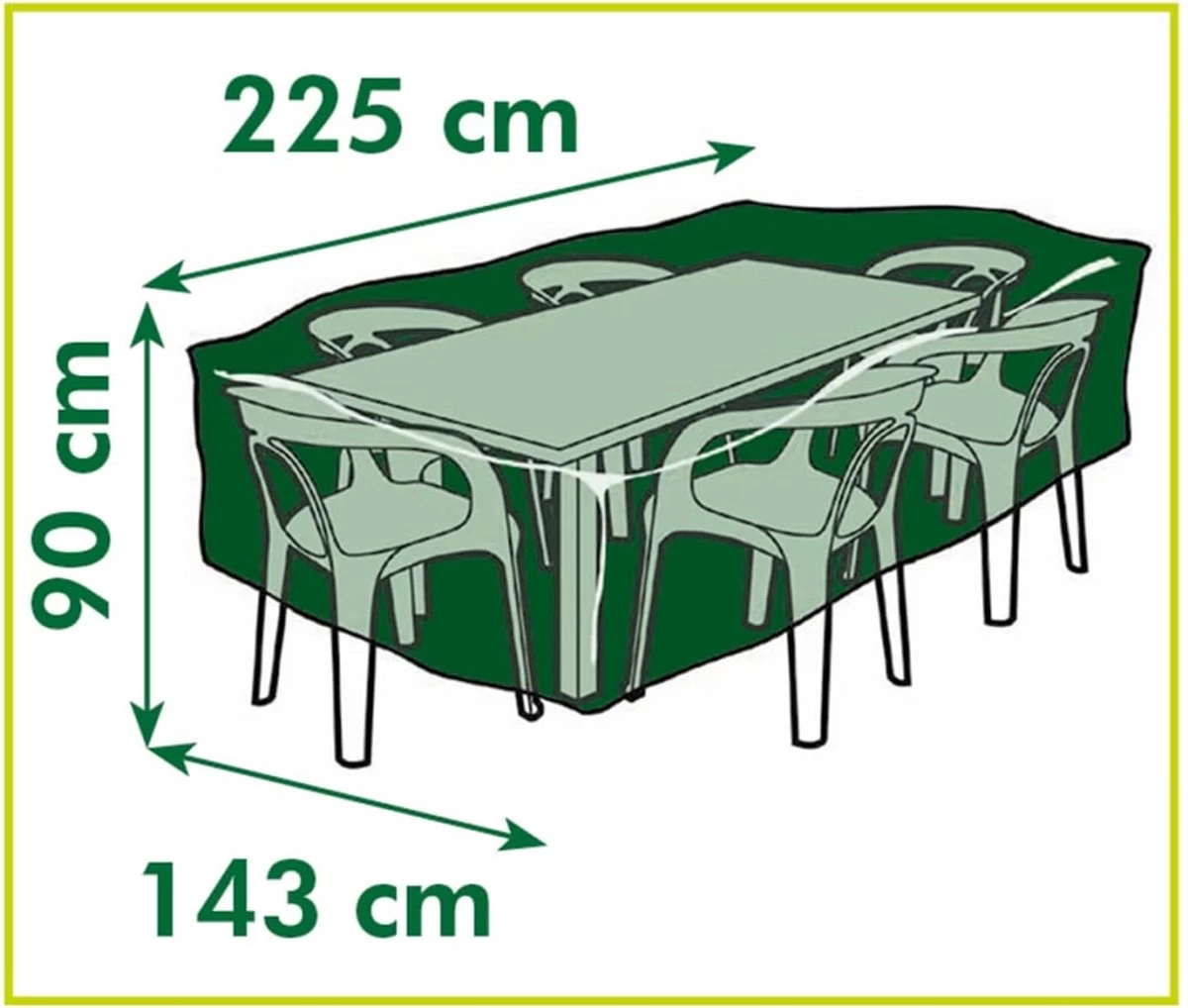 Nature - Tuinmeubelhoes - Beschermhoes Voor Tafel (rechthoekig) - H90 X 225 X 143cm 6 Nature - Tuinmeubelhoes - Beschermhoes Voor Tafel (rechthoekig) - H90 X 225 X 143cm - Afbeelding 4
