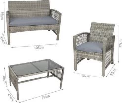 Merkloos Tuin Loungeset Grijs / Bruin - Lounge Set Tuin - Relax Bank - Lounge Bank Tuin - Tuinbank - Loungebank - Tuinset/ Loungebank - Tuinset - Tuinstoel - Loungeset - Rattan Tuinmeubilair - Poly Rotan Tuinmeubelen - Grijs / Bruin -Tuinmeubel Verkoop 1200x1018 2
