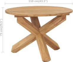 VidaXL Tuintafel Ø110x75 Cm Massief Teakhout -Tuinmeubel Verkoop 1200x1025 2