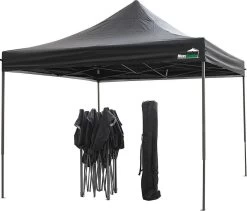 MaxxGarden Easy-up Partytent - 3x3m - Standaard - Waterdicht - Opvouwbaar - Inclusief Draagtas - Zwart