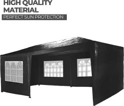 MaxxGarden Partytent - Paviljoen - 3x6m - Incl. Zijwanden - Waterdicht - Zwart -Tuinmeubel Verkoop 1200x1026 4