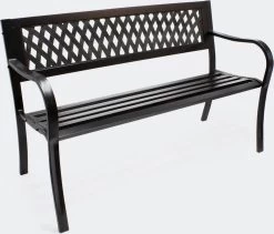 Tuinbank - Marijke -Tuinbankje - Tuinbank Metaal - Tuinbank Hout - Weersbestendig - 126 X 53 X 77 Cm