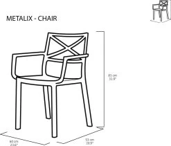 Keter Metalix Tuinstoelen - 4 Stuks - 53,3x60,2x81,3 Cm - Zwart -Tuinmeubel Verkoop 1200x1027