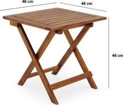 Merkloos EezyLife Houten Bijzettafel - 46x46x46cm - Acacia Hout - Tuintafel -Tuinmeubel Verkoop 1200x1028 2