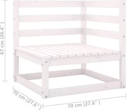 Decoways - 6-delige Loungeset Met Kussens Massief Grenenhout Wit -Tuinmeubel Verkoop 1200x1048