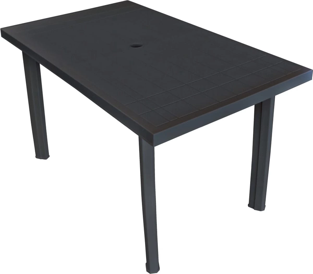 VidaXL Tuintafel 126x76x72 Cm Kunststof Antraciet 11 VidaXL Tuintafel 126x76x72 Cm Kunststof Antraciet - Afbeelding 9