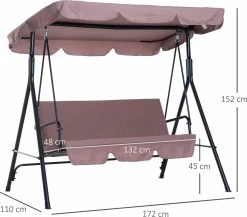 Outsunny Hollywoodschommel 3-zits Tuinschommel Schommelbank Met Dak 3 Kleuren 84A-054 20 Outsunny Hollywoodschommel 3-zits Tuinschommel Schommelbank Met Dak 3 Kleuren 84A-054 -Tuinmeubel Verkoop 1200x1055 1