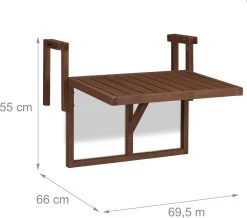 Relaxdays Balkontafel Inklapbaar - Klaptafel Balkon - Tafel Reling - Hangtafel Hout -Tuinmeubel Verkoop 1200x1060 2