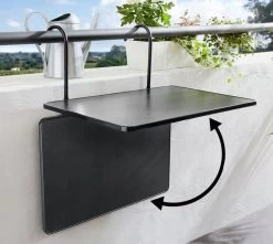 Merkloos Balkontafel Inklapbaar – Zwart – 40 X 60 X 70 Cm – Hout Balkontafeltje Hangend Balkonbar Balkontafels Opklapbaar Hangtafel – Ophangbaar Voor Aan Het Balkon – Vouwtafel Wandtafel Inklapbare Tafel – Bijzettafel – Buiten Tafeltje Klaptafel