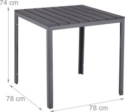 Relaxdays Tuintafel Vierkant - Grijze Buitentafel - Eettafel Tuin - Moderne Balkontafel -Tuinmeubel Verkoop 1200x1076