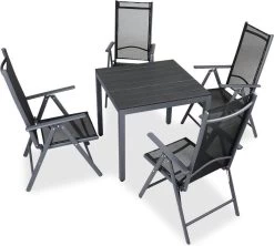 Tuinset 4 + 1 Klapstoelen Tuintafel – Aluminium 80x80cm - Grijs 34 Tuinset 4 + 1 Klapstoelen Tuintafel – Aluminium 80x80cm - Grijs -Tuinmeubel Verkoop 1200x1080 2