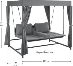 Schommelbank / Ligbank Kassandra - Donkergrijs -Tuinmeubel Verkoop 1200x1081 1