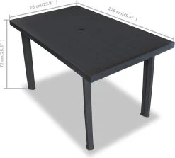 VidaXL Tuintafel 126x76x72 Cm Kunststof Antraciet 18 VidaXL Tuintafel 126x76x72 Cm Kunststof Antraciet -Tuinmeubel Verkoop 1200x1082