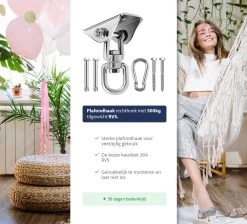 Plafondhaak - Ophangen Bokszak, Schommel En Hangstoel - Ophangsysteem - Ophanghaak - Plafondbeugel - RVS – 500kg Tilgewicht 10 Plafondhaak - Ophangen Bokszak, Schommel En Hangstoel - Ophangsysteem - Ophanghaak - Plafondbeugel - RVS – 500kg Tilgewicht -Tuinmeubel Verkoop 1200x1087